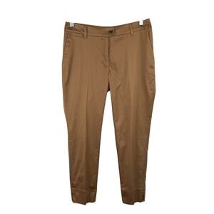H&M Brown Cropped Pants Size 6 Slim Fit Chino Mid Rise Stretch Ankle NWOT Size 6